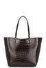 Small Elly Tote in Dark Brown Embossed