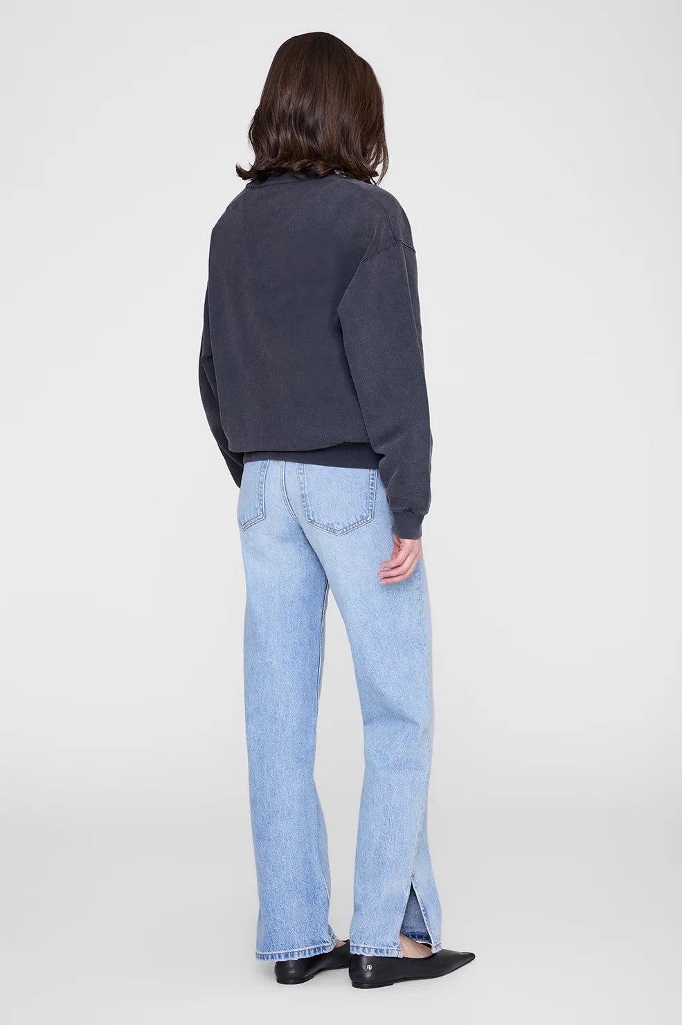 Spencer Sweatshirt Eagle in Washed Black