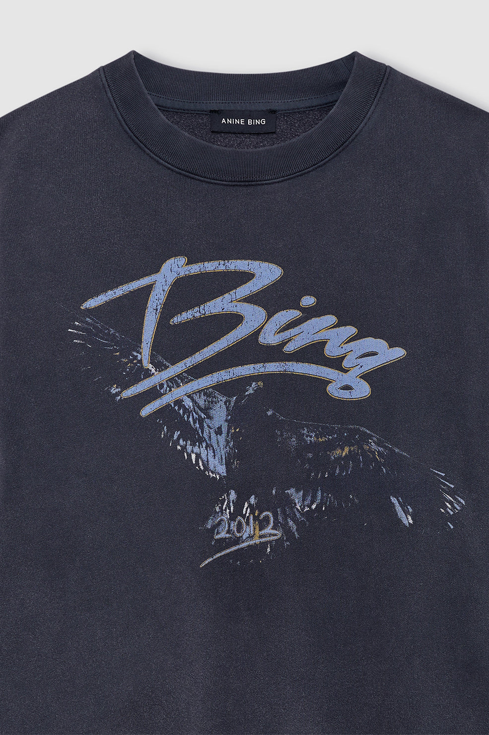 Spencer Sweatshirt Eagle in Washed Black