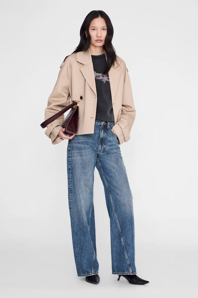 Spencer Sweatshirt Leopard in Washed Black