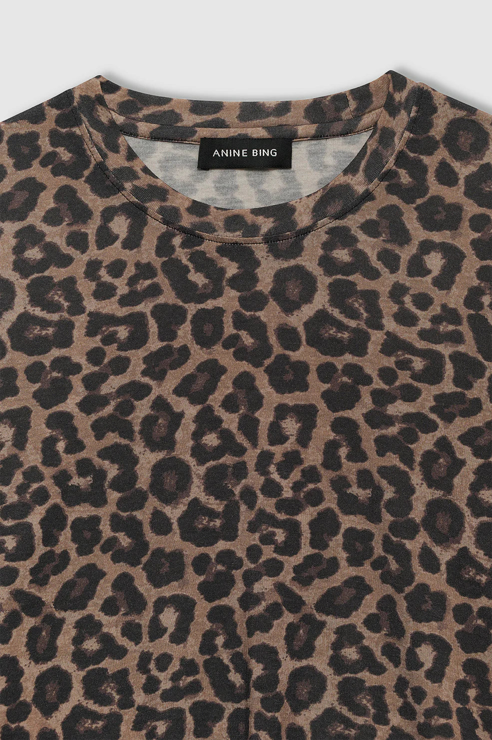 Sylvie Long Sleeve Tee in Black and Brown Leopard