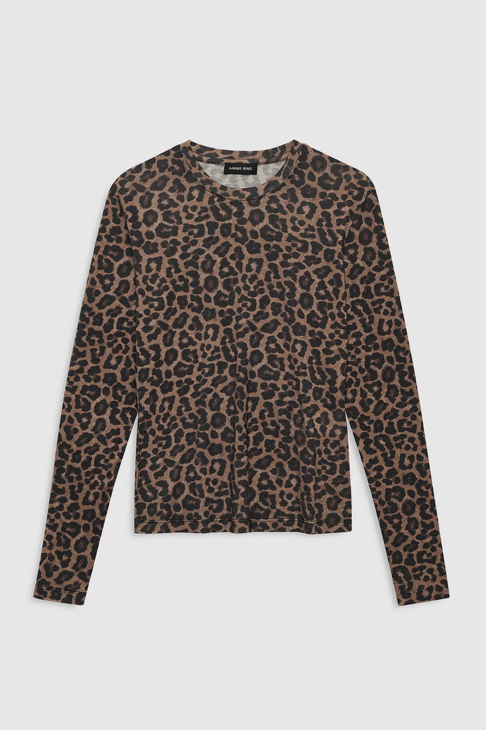 Sylvie Long Sleeve Tee in Black and Brown Leopard