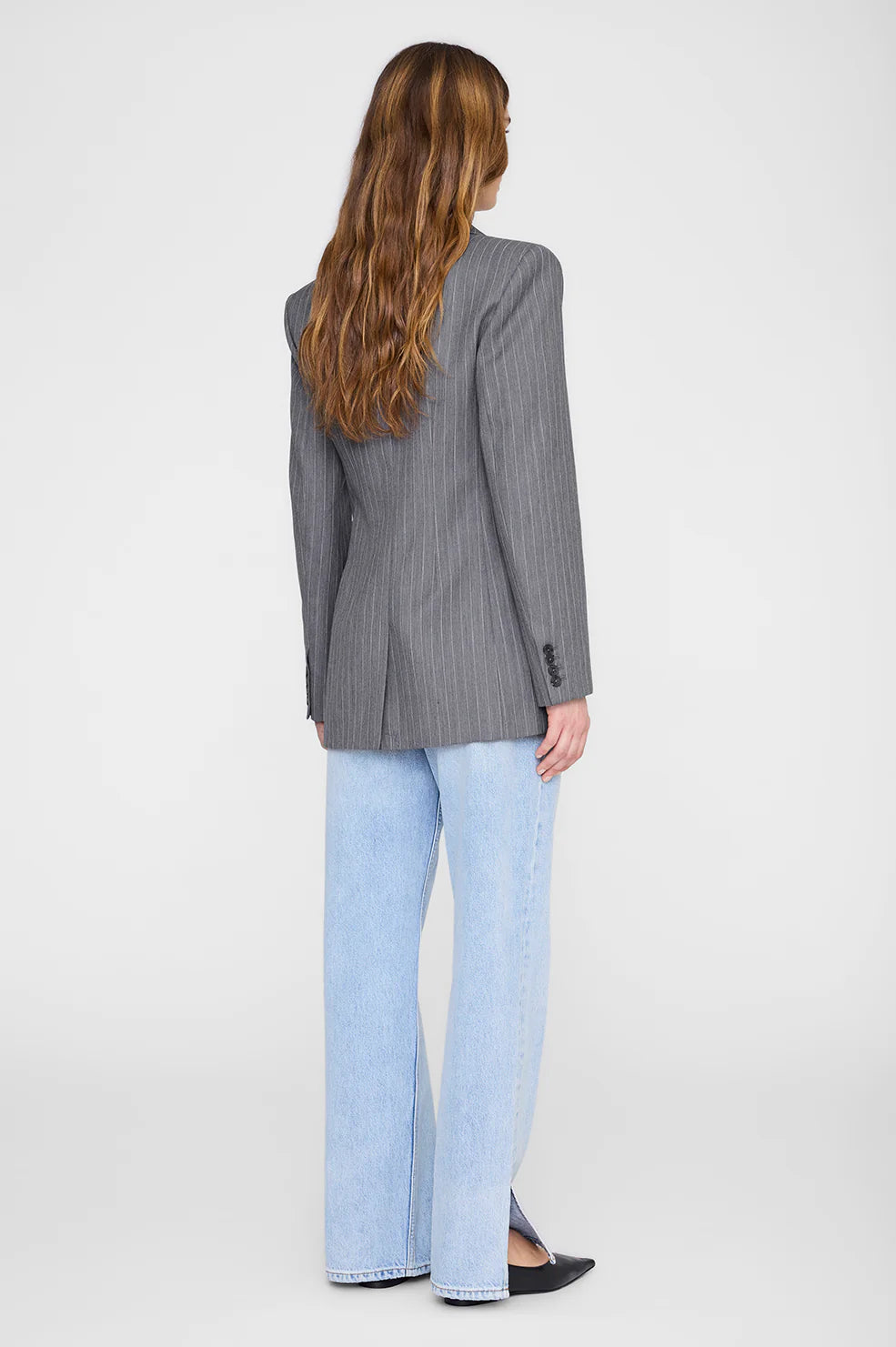 Tiphaine Blazer in Light Grey Pinstripe