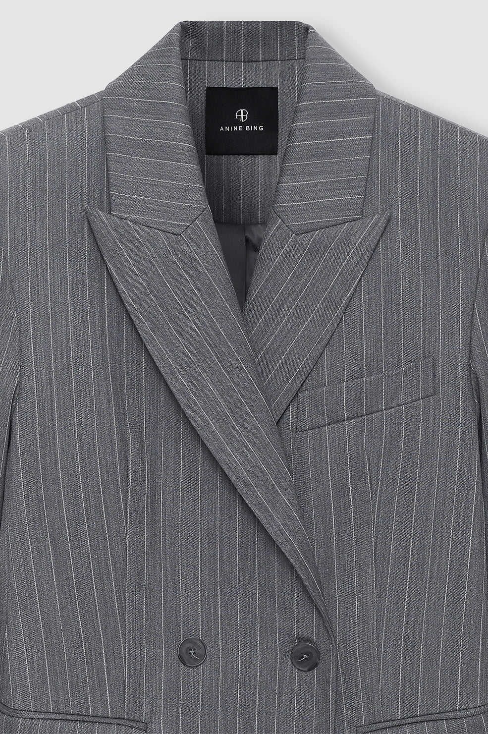 Tiphaine Blazer in Light Grey Pinstripe