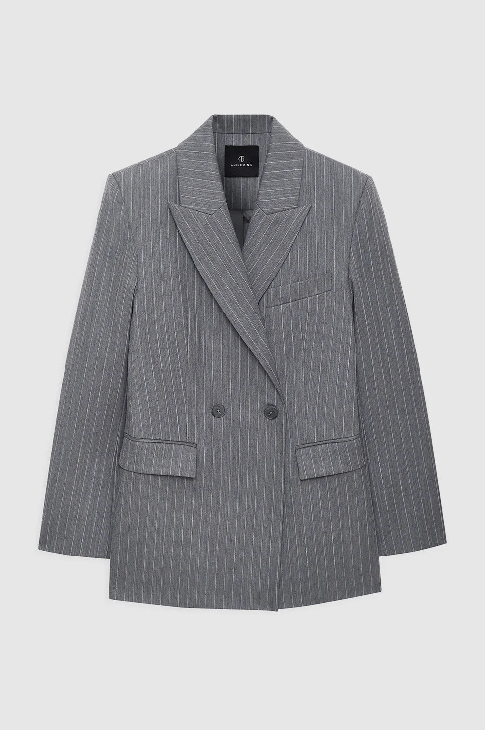 Tiphaine Blazer in Light Grey Pinstripe