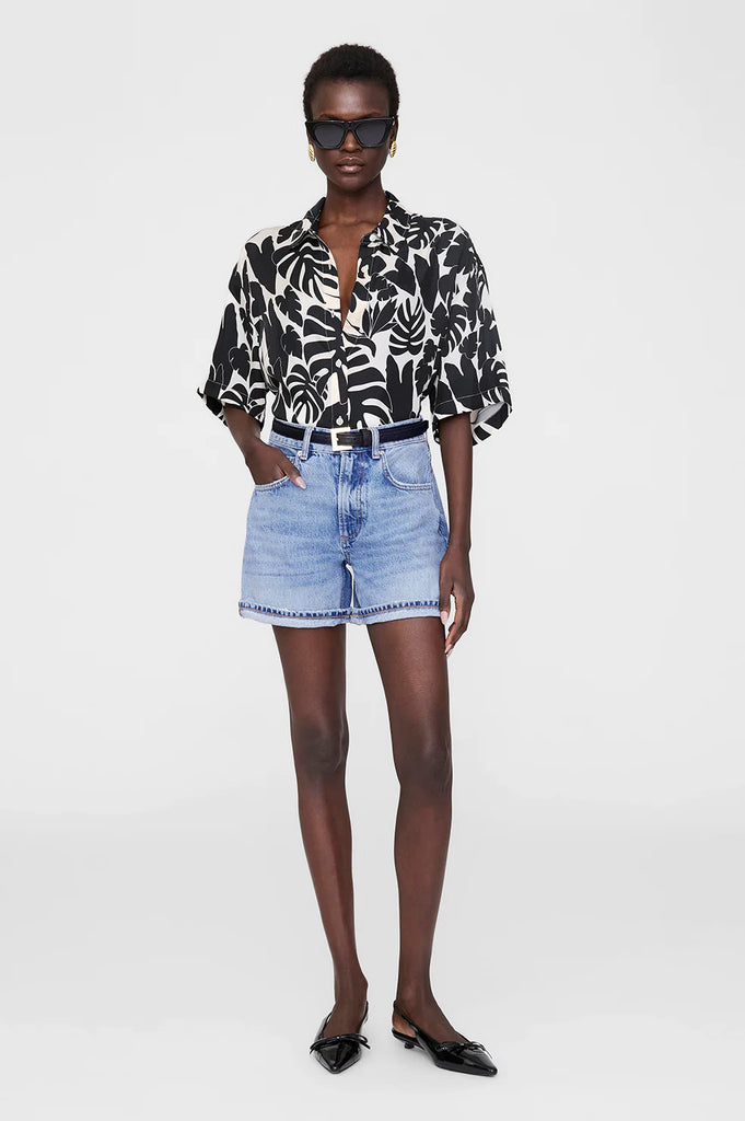 Tristan Shirt in Black Bird of Paradise