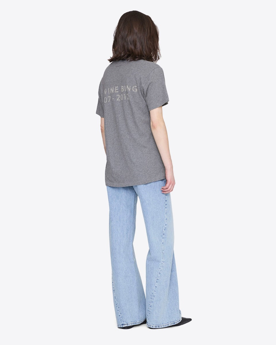 Wagner Tee Soft Stencil in Dark Grey Melange