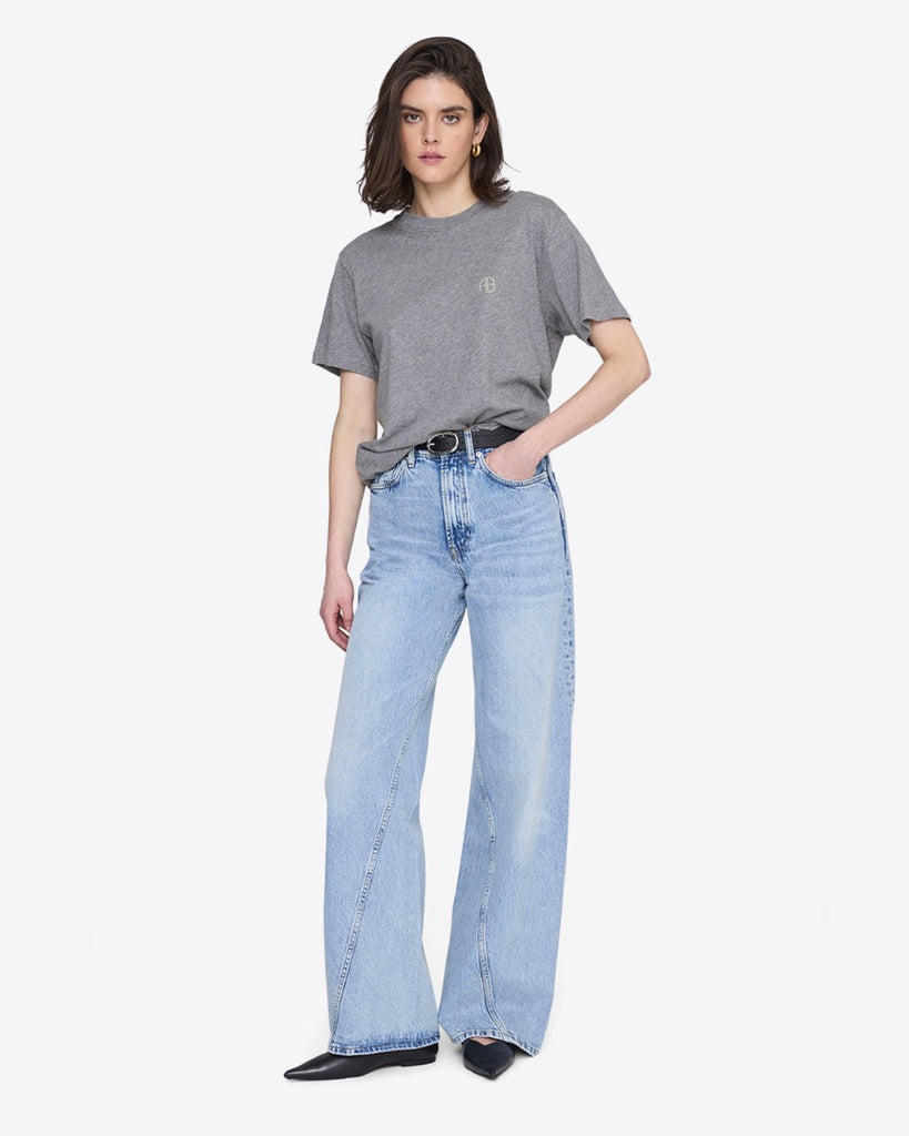 Wagner Tee Soft Stencil in Dark Grey Melange