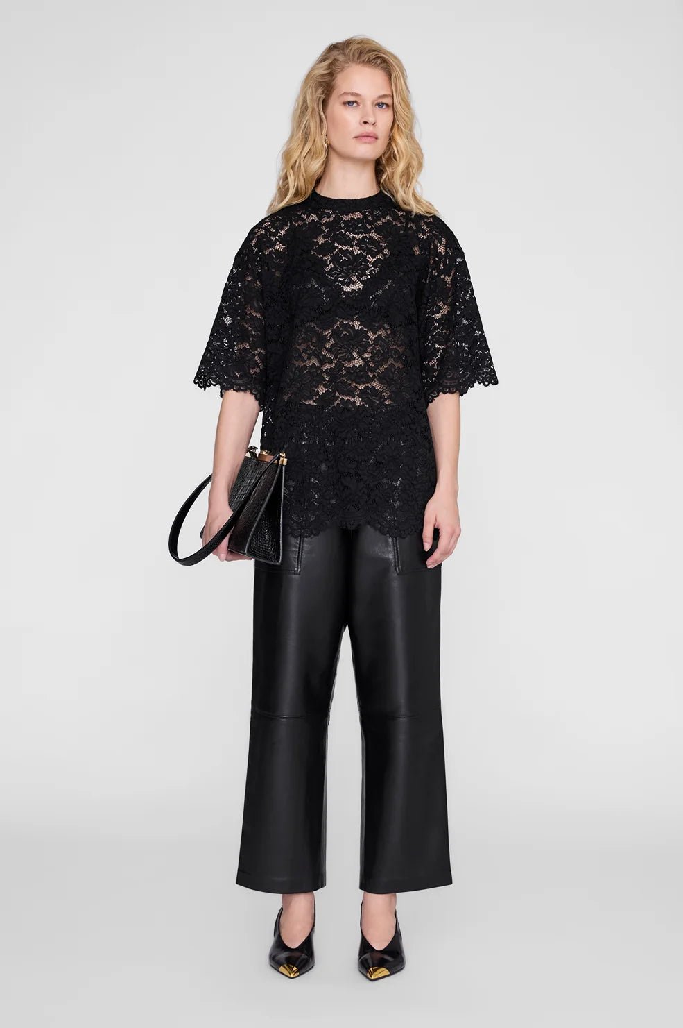Zeina Top in Black Lace