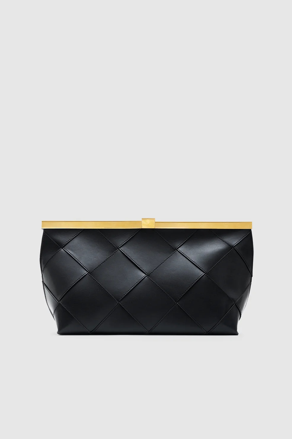Anine Clutch Braided Leather in Black