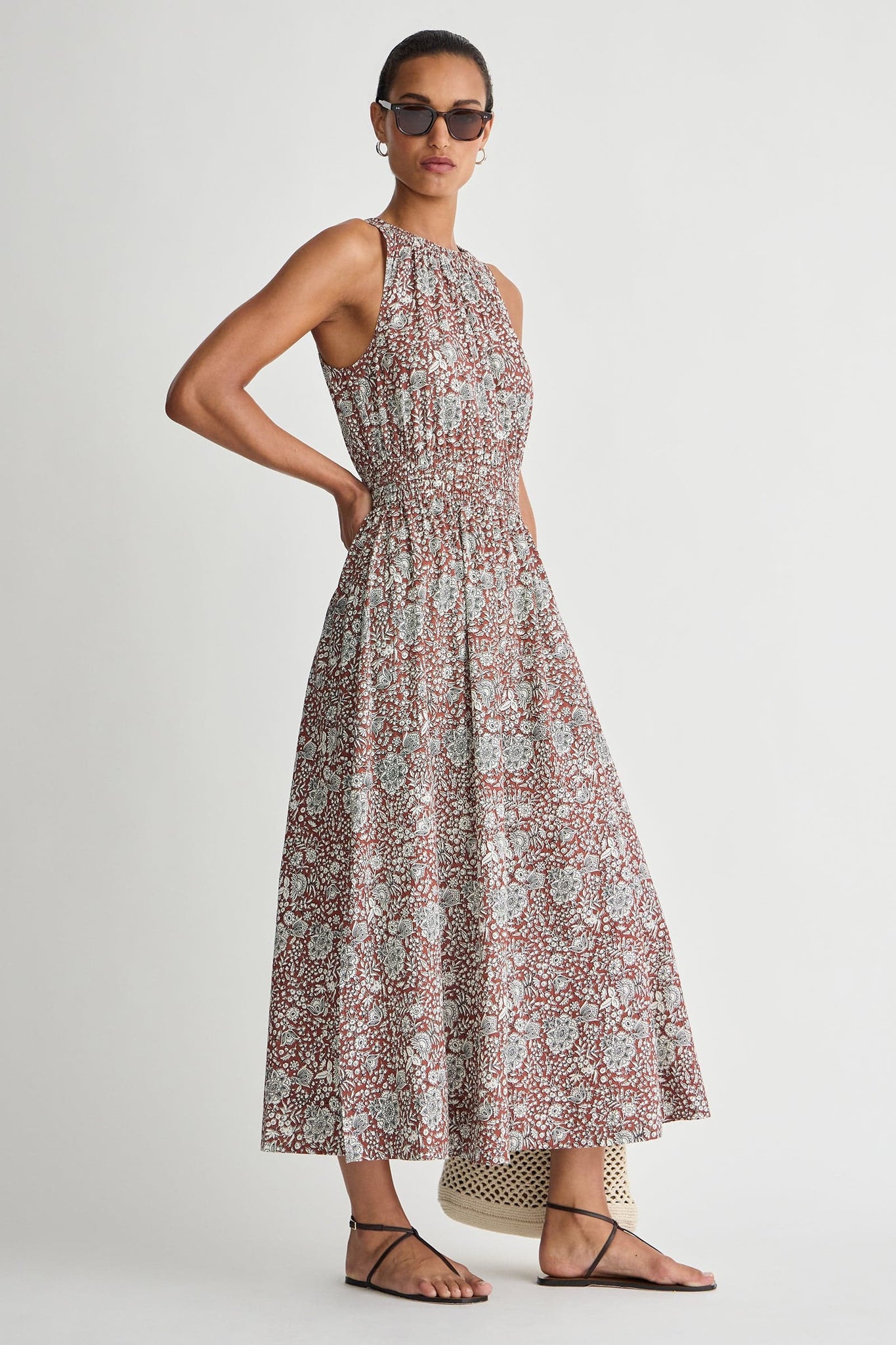 Bali Tank Dress in Clay Floral