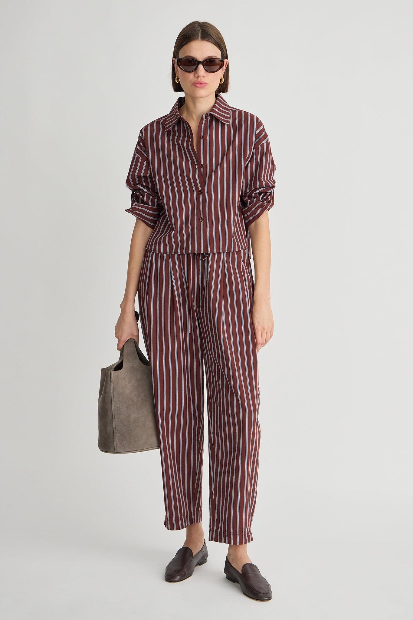 Apiece Apart Everyday Pull-On Pant in Spice Multi Stripe