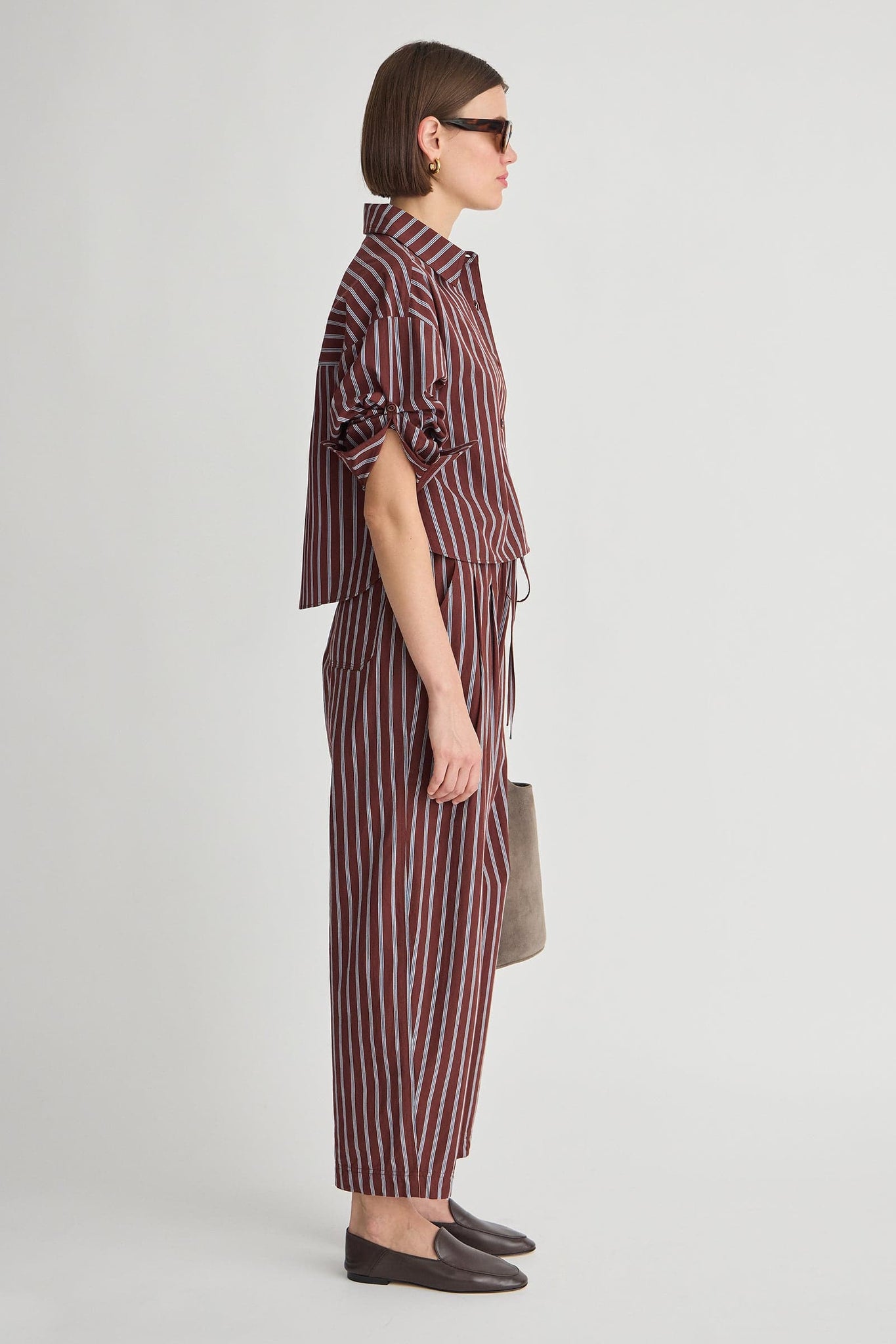 Apiece Apart Everyday Pull-On Pant in Spice Multi Stripe