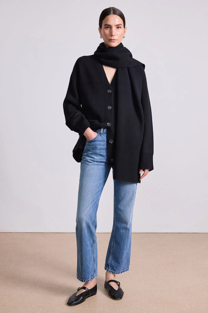 Medina Cardigan with Scarf in Black