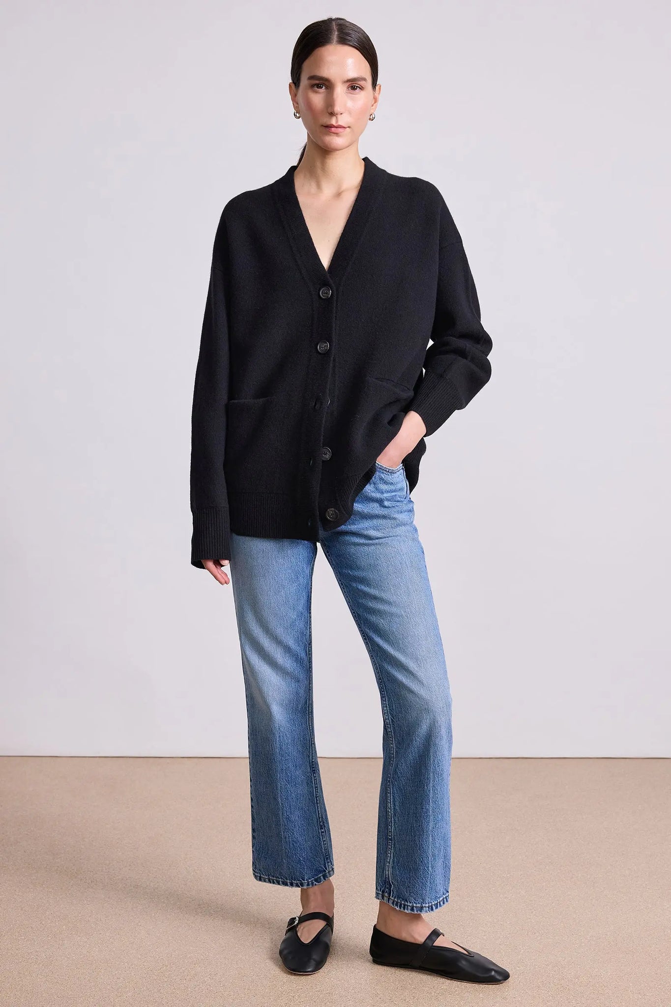 Medina Cardigan with Scarf in Black