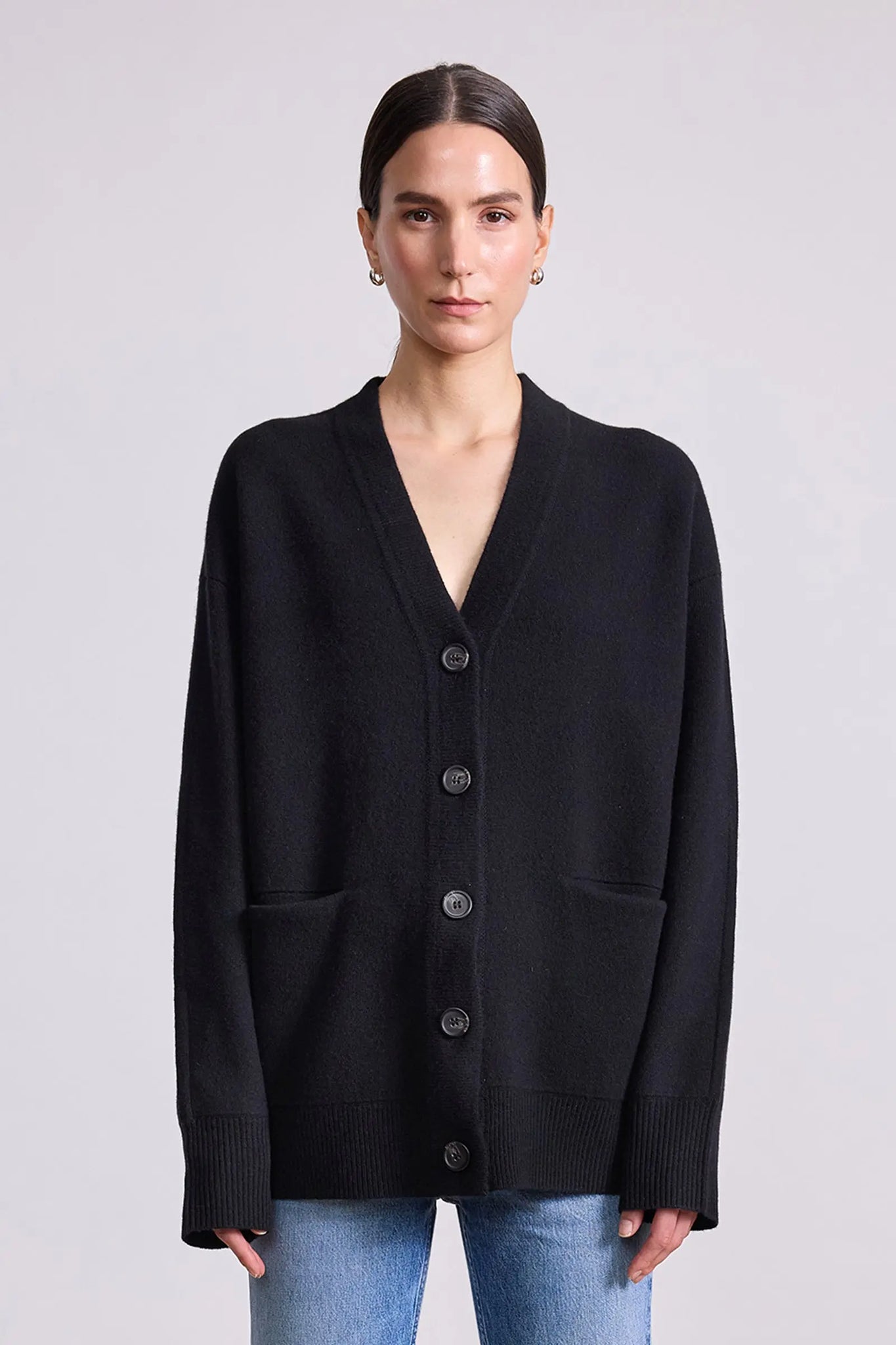 Medina Cardigan with Scarf in Black