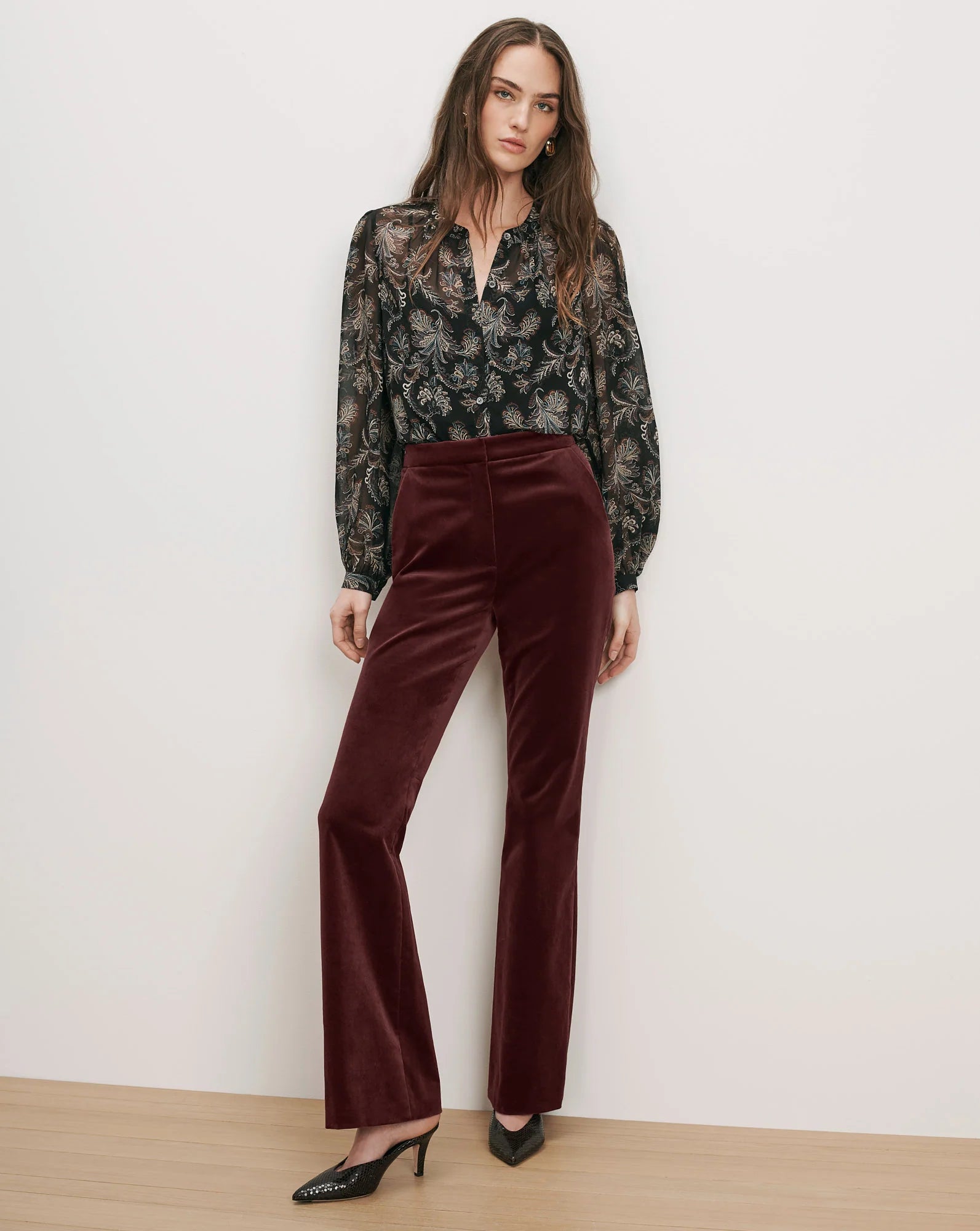 Ashlynn Silk Blouse in Black Multi