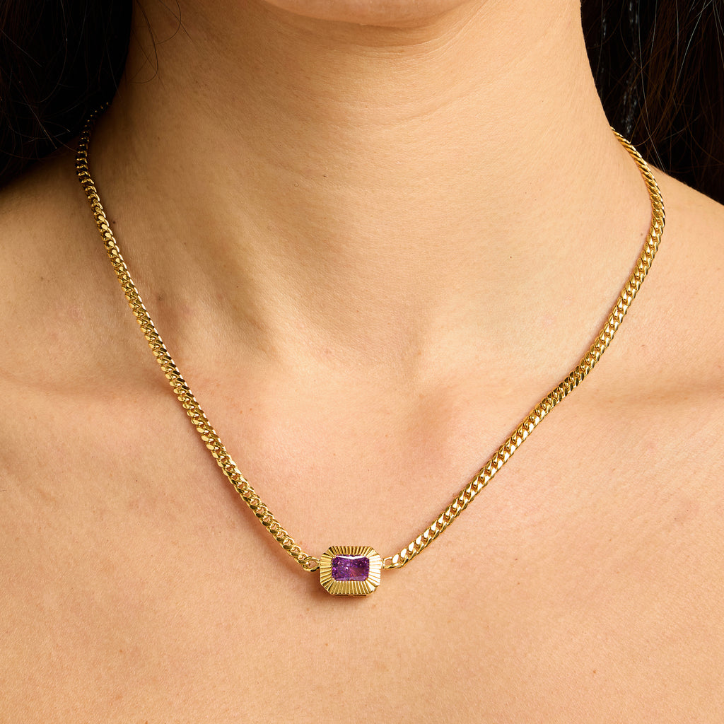 Astor Necklace in Gold and Purple Crystal
