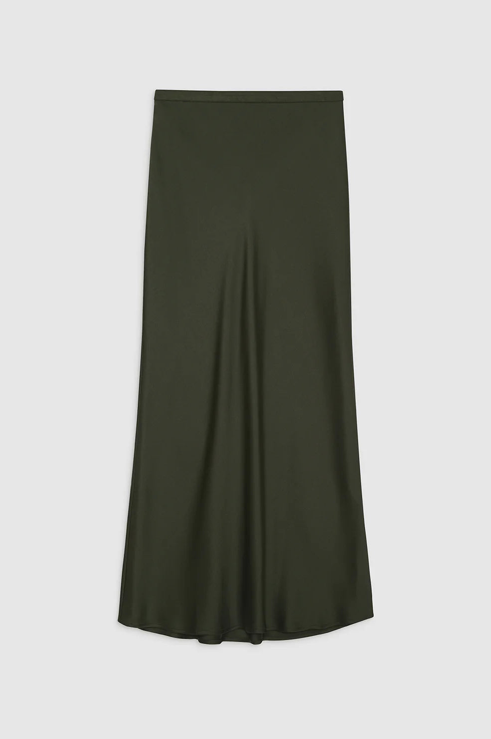 Bar Silk Skirt in Dark Olive