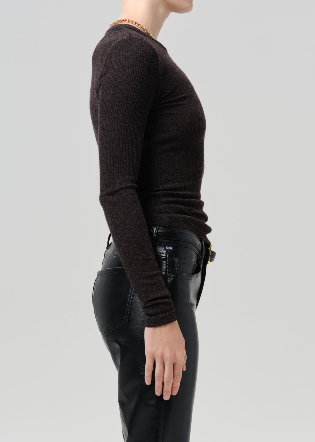Bina Crewneck in Heather Brown