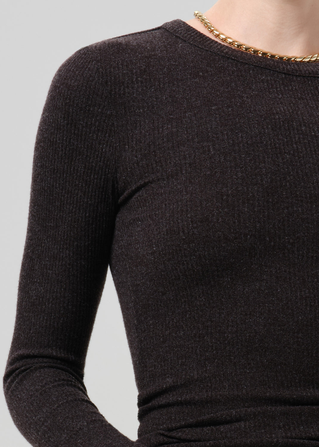 Bina Crewneck in Heather Brown