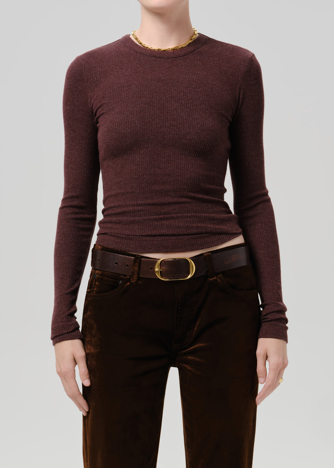 Bina Crewneck in Heather Mahogany