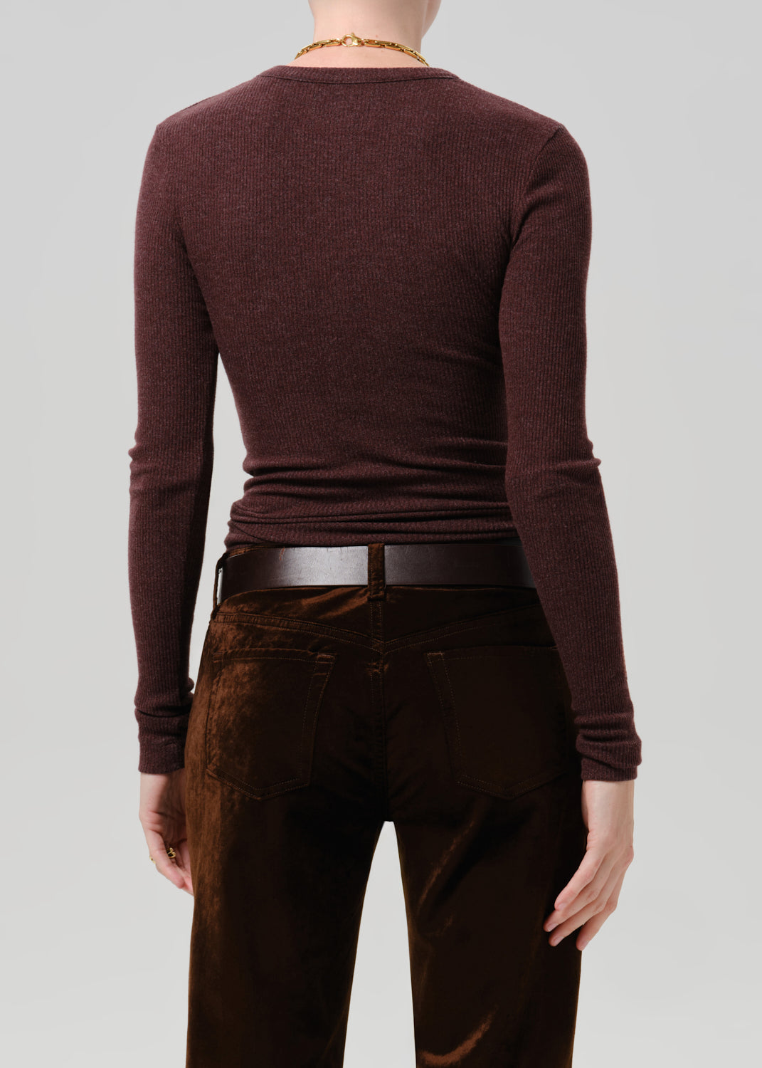 Bina Crewneck in Heather Mahogany