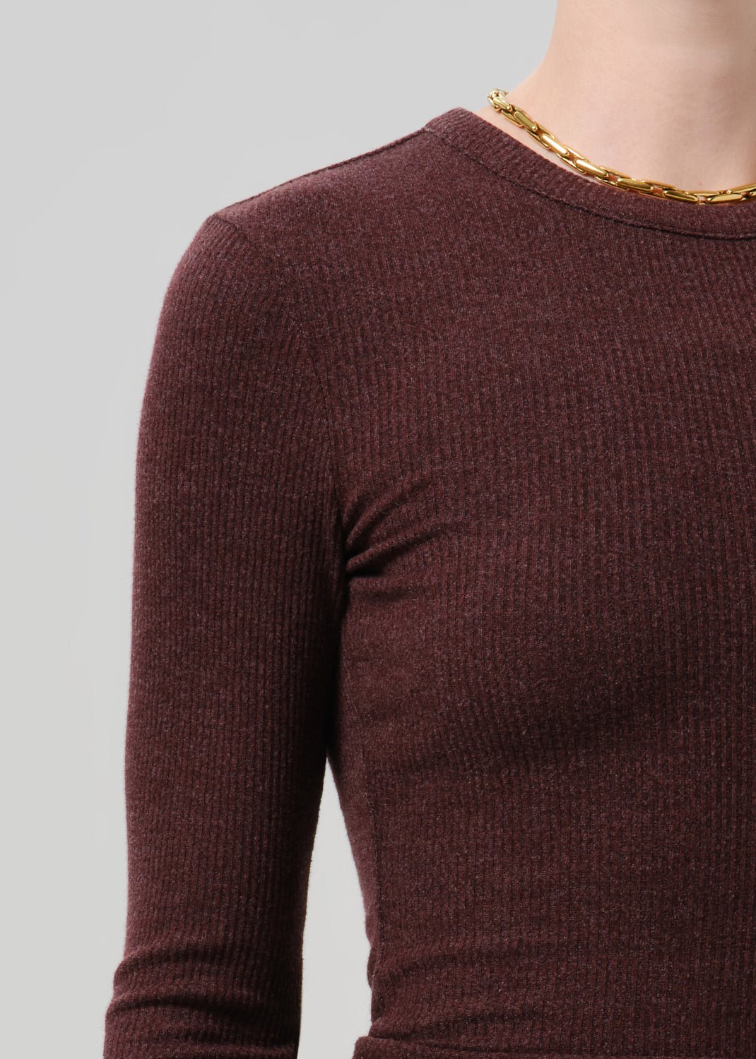 Bina Crewneck in Heather Mahogany