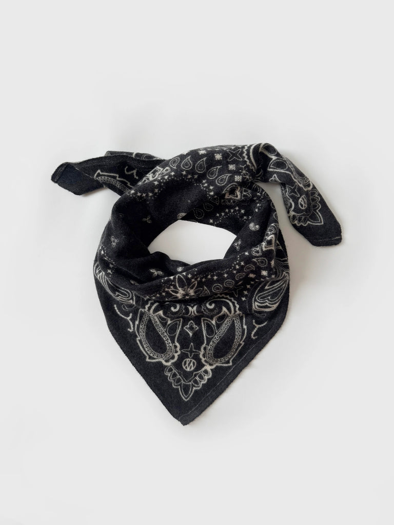 CASHMERE PAISLEY SCARF | BLACK | 65 CM
