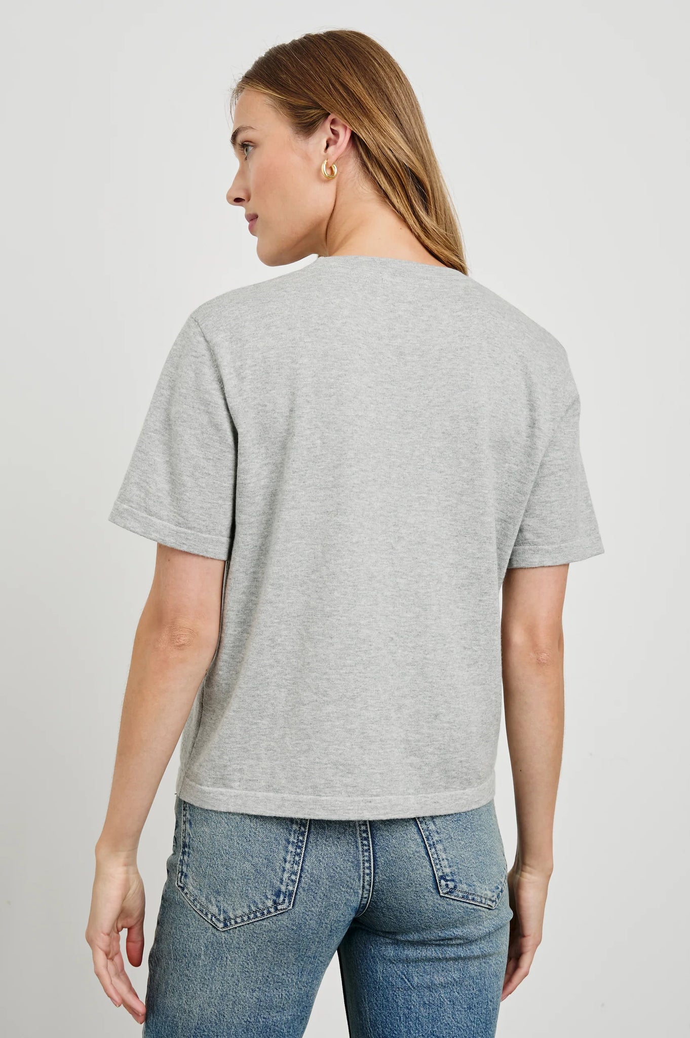 Cotton Cashmere T-Shirt in Heather Grey