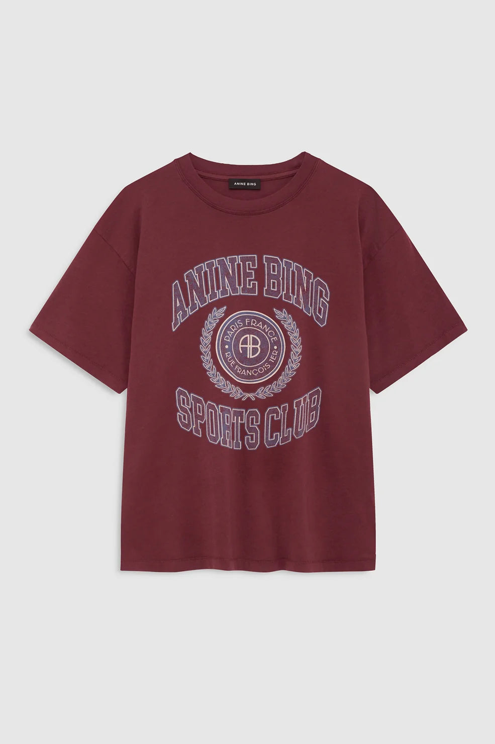 Cade Tee Collegiate in Burgundy