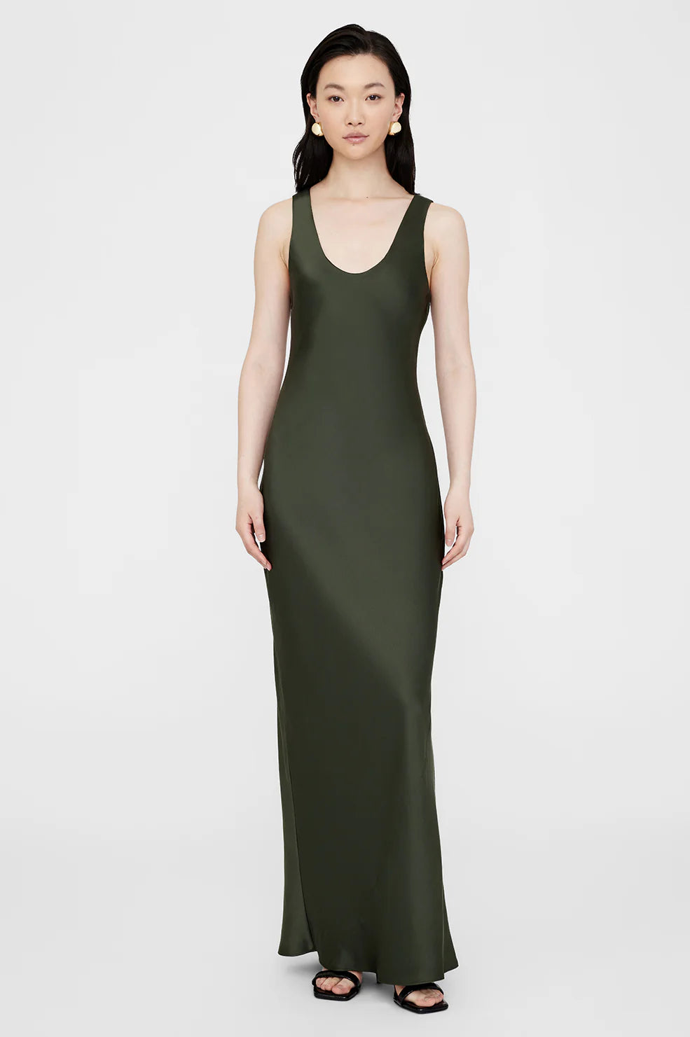 Camille Dress in Dark Olive