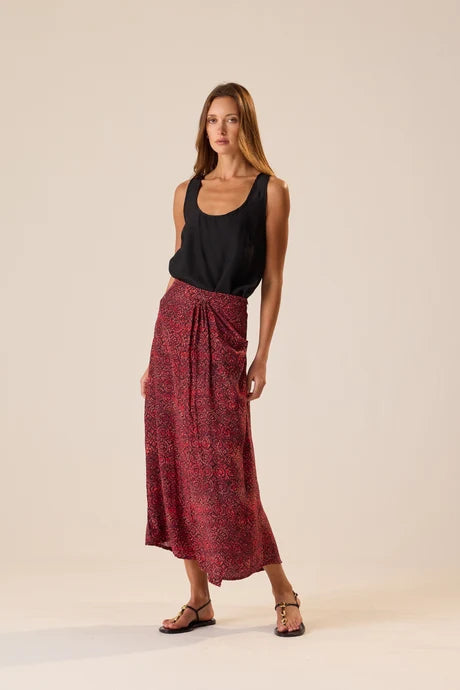 Capucine Skirt in Sunburst Poppy