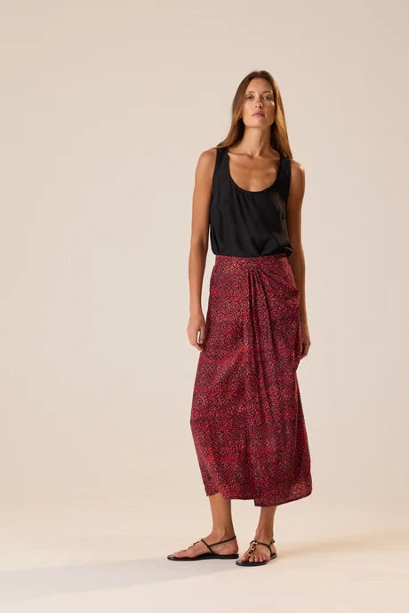 Capucine Skirt in Sunburst Poppy