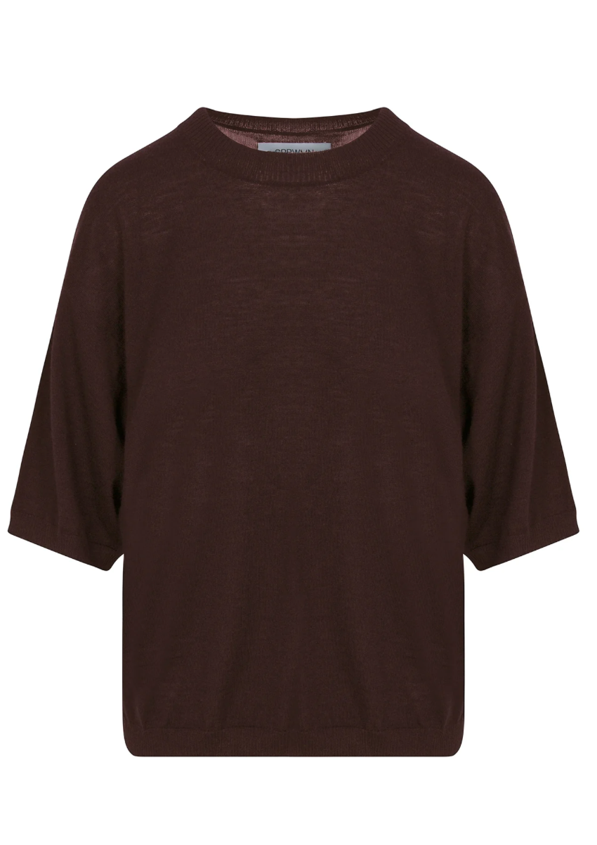 Cashmere Boxy Tee in Americano