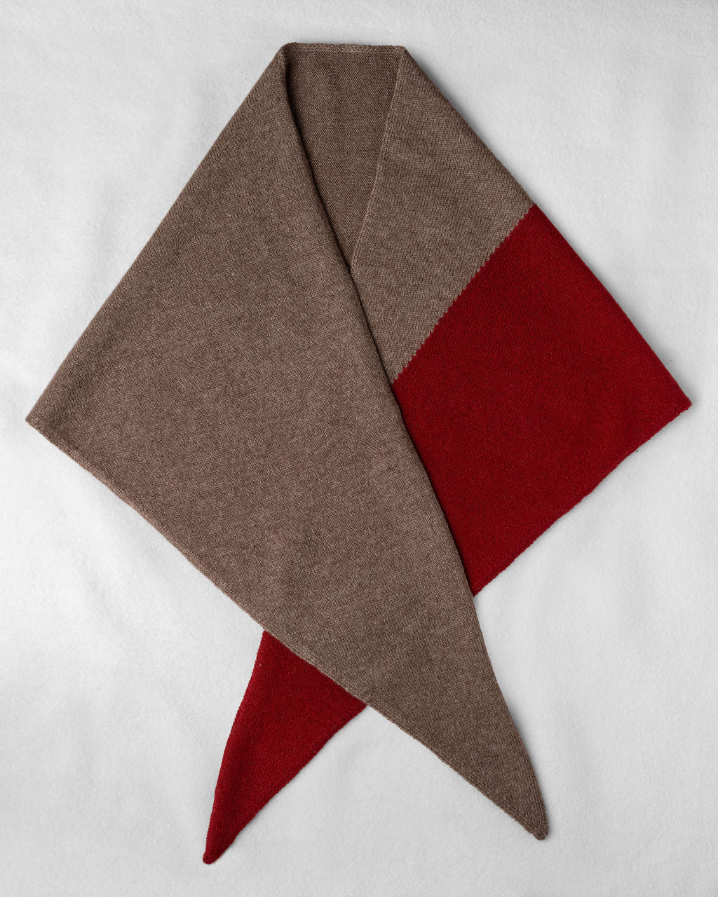Cashmere Kerchief in Cranberry + Walnut