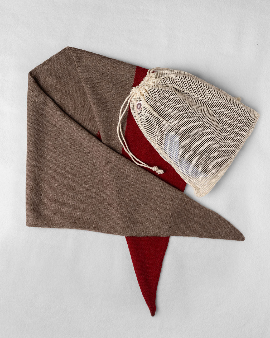 Cashmere Kerchief in Cranberry + Walnut