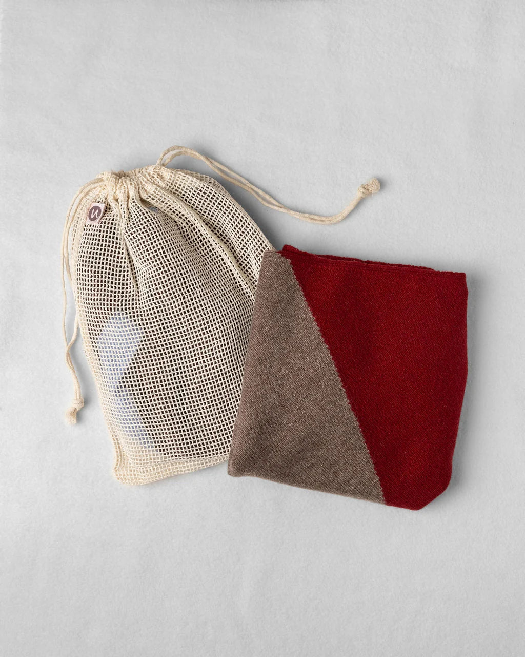 Cashmere Kerchief in Cranberry + Walnut