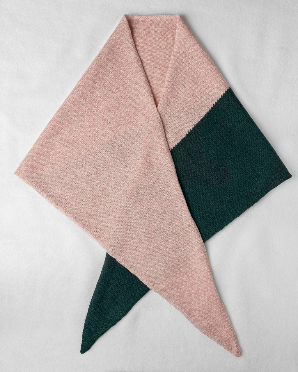 Cashmere Kerchief in Evergreen + Grapefruit