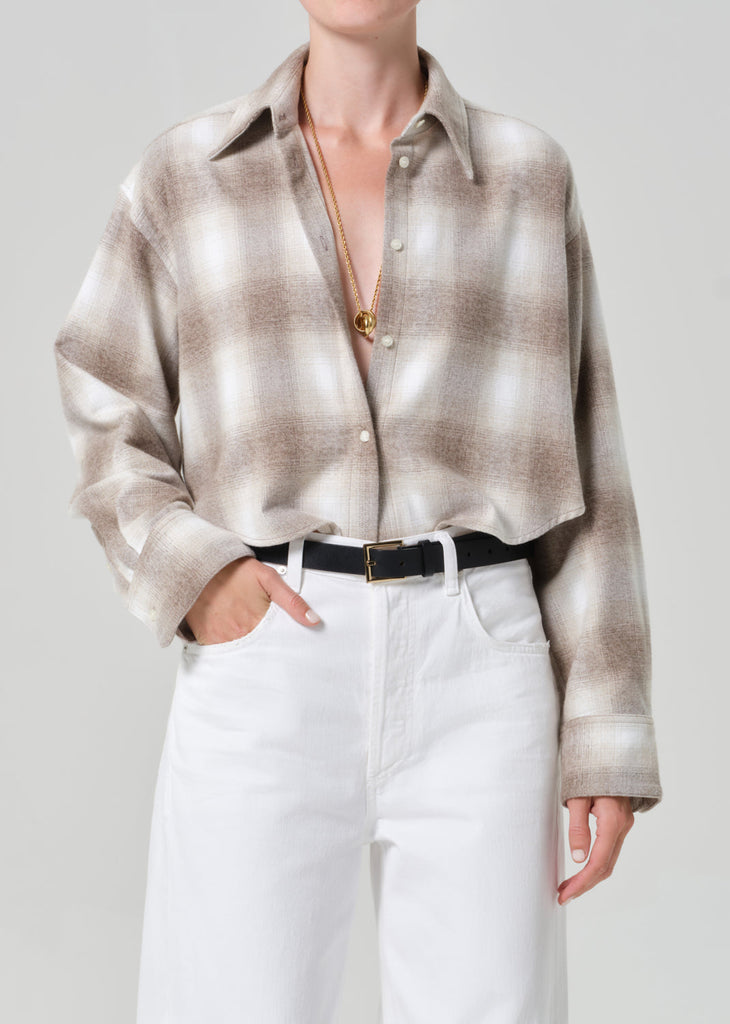 Ana Cropped Shirt in Schiffer Plaid