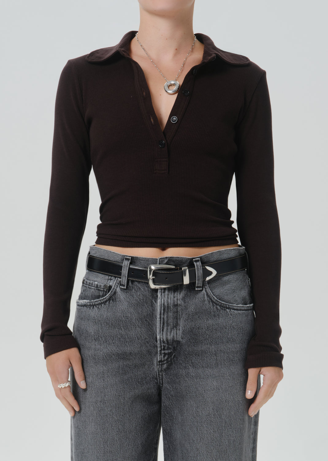 Brea 60's Polo in Chocolate