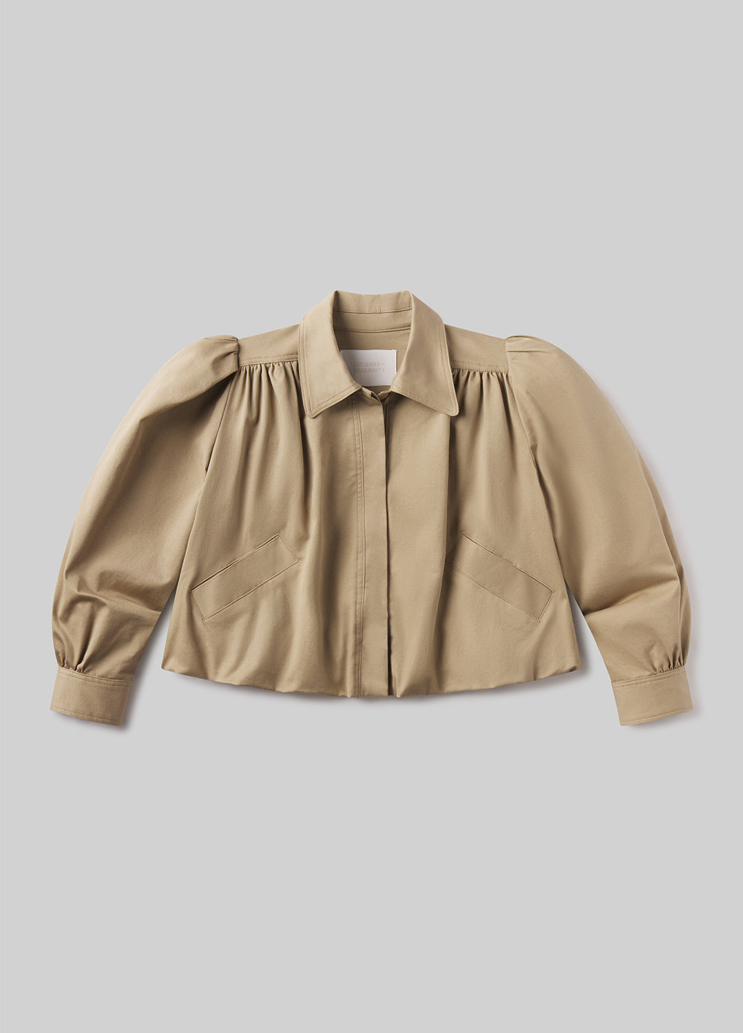Everly Shirred Crop Jacket in Catalina