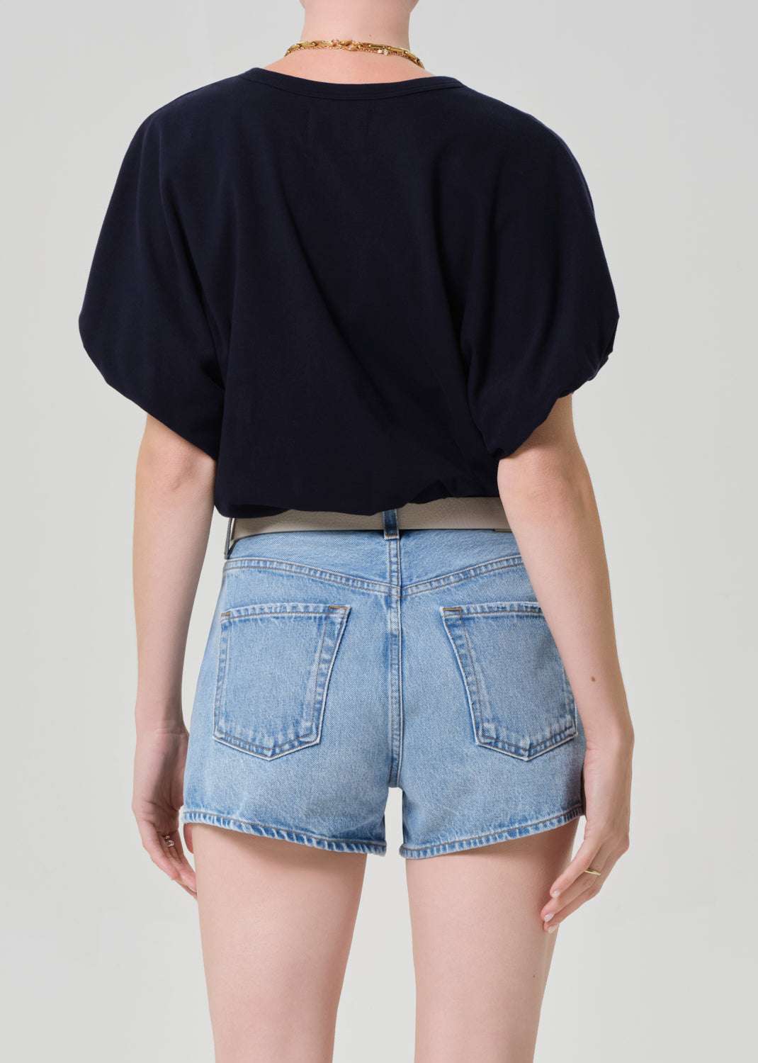 Gia Bubble Tee in Navy