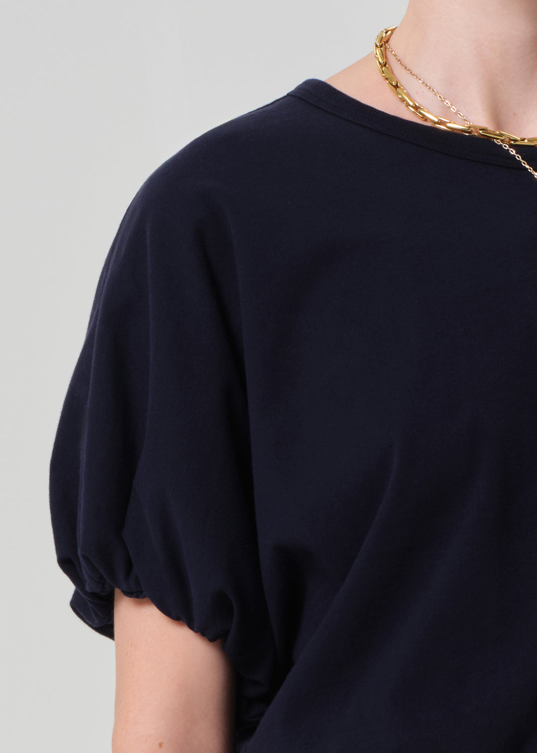Gia Bubble Tee in Navy