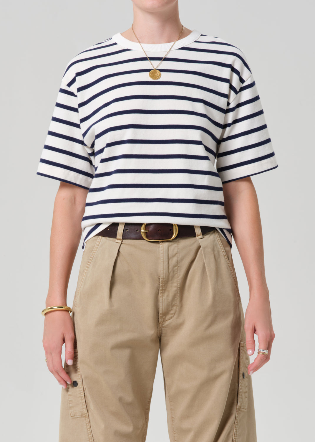 Goldie Tee in Marine Stripe