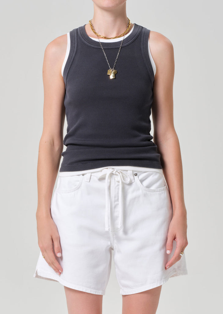 Isabel Rib Tank in Charcoal Mineral