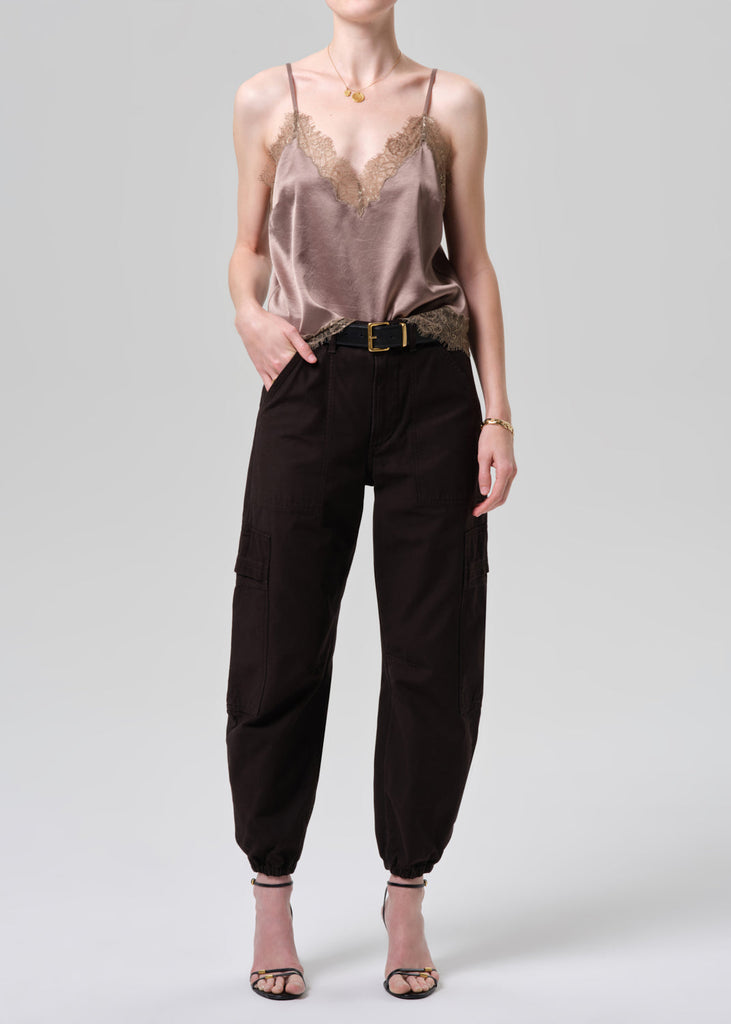 Lace Trimmed Cami in Cocoa