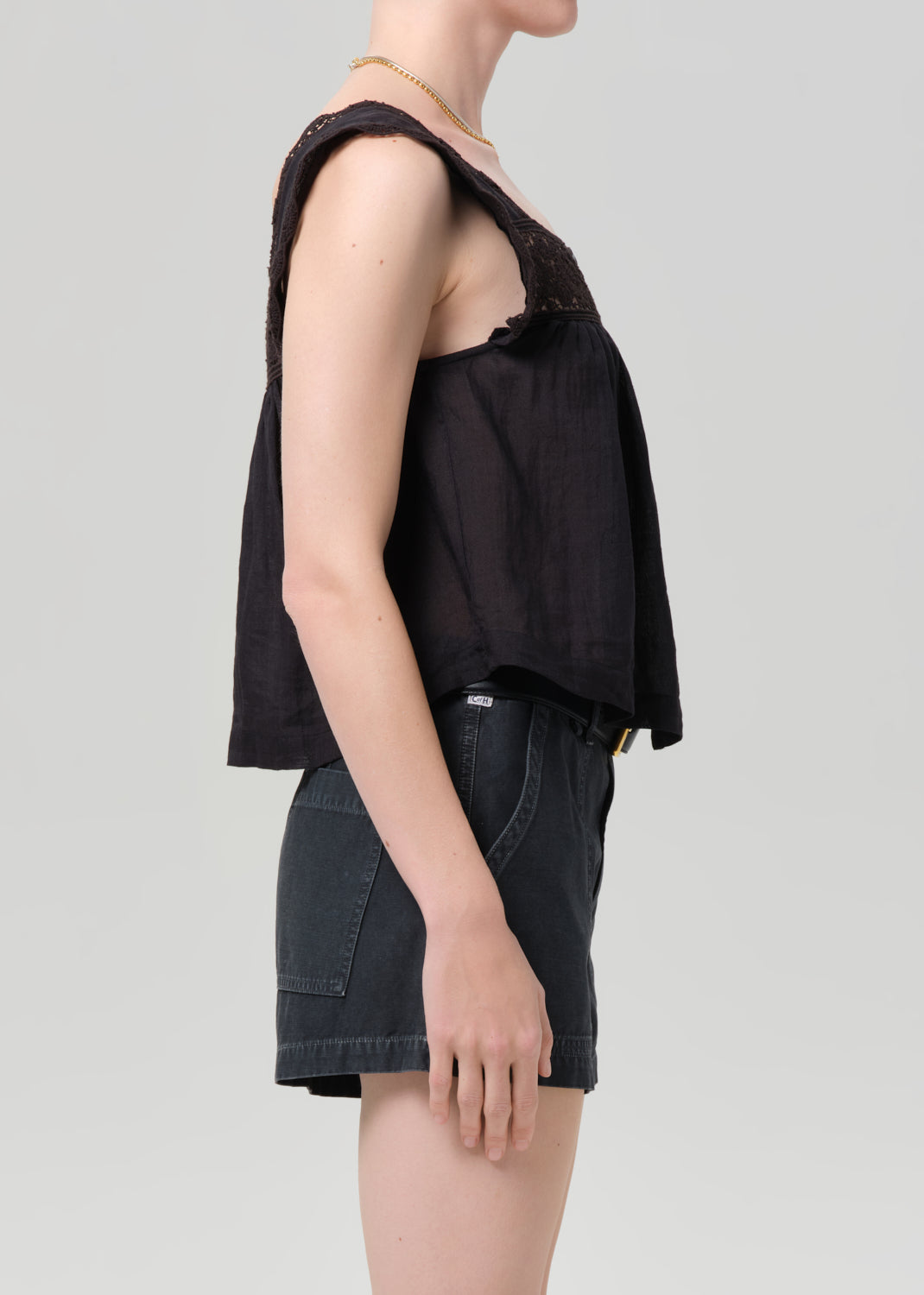 Mia Embroidered Top in Black