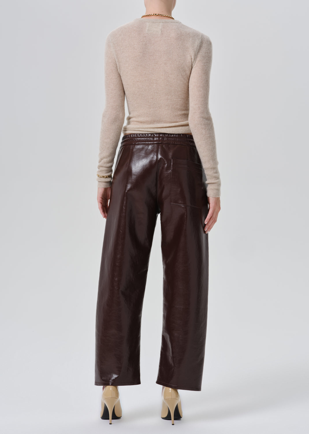 Rework Recycled Leather Pull On in Burgundy
