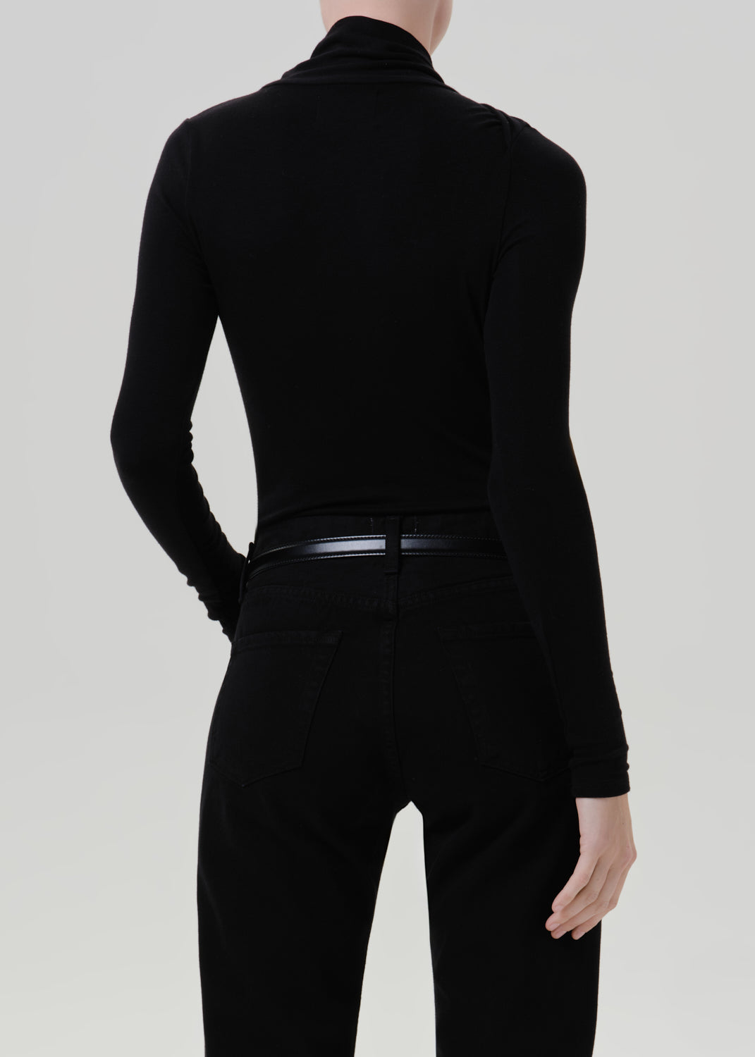 Sculptural Bodysuit in Black